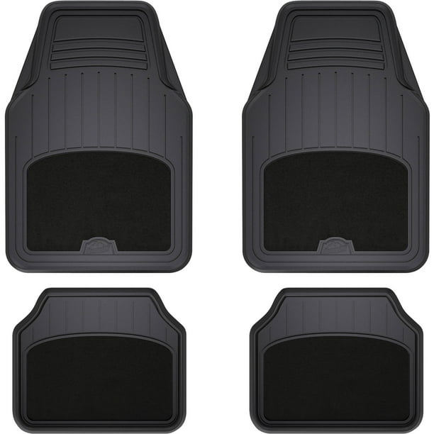 Armor All 4Piece Black Carpet/Rubber Interior Floor Mat