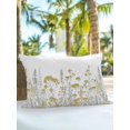 thumbnail image 6 of Outdoor Pillows Waterproof, Yellow Spring Floral Bedding Throw Pillows with Insert for Couch Sofa Bed, Elegant Pastoral Flowers 12x20 Inch Pillowcases Decorative Camping Patio Pillow Set of 1, 6 of 8