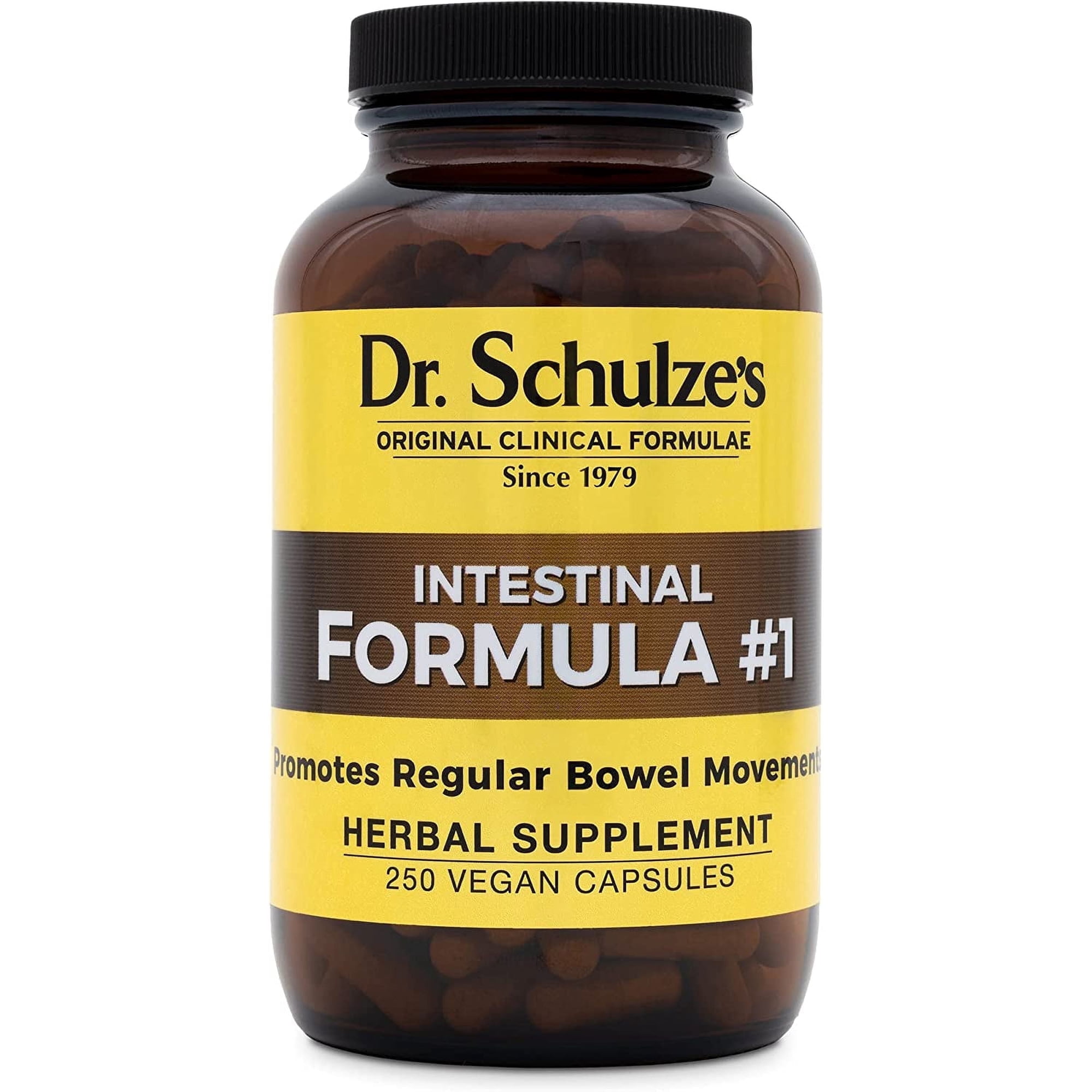 Dr. Schulze's Intestinal Formula #1, All Natural Bowel Colon Cleanse, Promotes Regular Bowel Movements, Improves Detoxification, Immune Support, Herbal Supplements, Vegan - 250 Ct