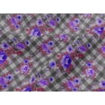 thumbnail image 4 of oneOone Viscose Jersey Fabric Leaves & Floral Check Print Sewing Fabric BTY 60 Inches Wide, 4 of 5