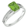 thumbnail image 2 of SuperJeweler 1 3/4 Carat Emerald Shape Peridot and Diamond Ring In Sterling Silver For Women, 2 of 6