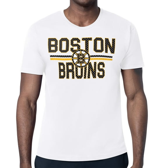 Men's Starter White Boston Bruins Mesh Look Team Name T-Shirt