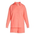 thumbnail image 5 of Nine.Eight Women's Long Sleeve Shirt and Pull On Shorts Set, 2-Piece, Sizes XS-XXXL, 5 of 5