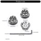 thumbnail image 3 of 3Pcs Electric Guitar Bass Knobs with Hole Volumes Tone Control Knobs Metal Guitar Sunflower Knobs Potentiometer Caps Silver, 3 of 4