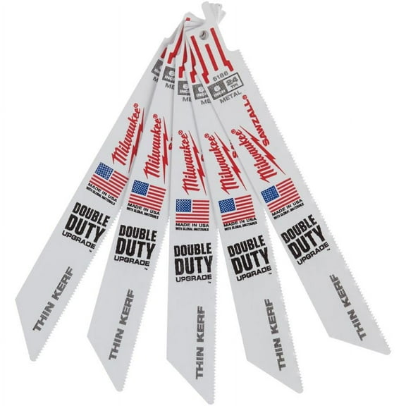 6" 24 TPI Sawzall Reciprocating Saw Blades - 5 Pack