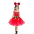 thumbnail image 4 of Spazoro Girls Mesh Tulle Princess Dress, Cosplay Party Dresses Performance Girls Halloween Costumes Red Size 2XL, 4 of 9