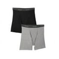 thumbnail image 3 of Fruit of the Loom Big Men's Tag Free Black and Gray Boxer Briefs, 3 of 4
