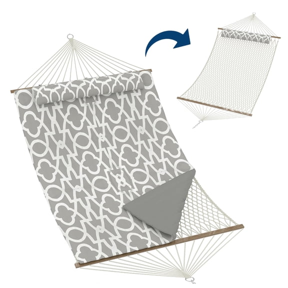 GIMMYFIVE Double Hammock, 500 lb Capacity, Removable Pillow, 2 Person