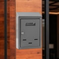 thumbnail image 1 of Buzón de correo con cerradura para montaje en pared, decoración del hogar, buzón decorativo y moderno para puerta de entrada, exterior residencial. Gris, 1 of 8