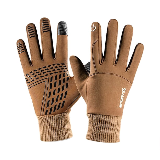 Fiudx Guantes de Invierno para Pantalla Táctil, Forro de Terciopelo Cálido, Agarre Impermeable, Palma Antideslizante, Diseño Portátil, Ideales para Tecnología, para Aventuras Al Aire Libre, Unisex, T