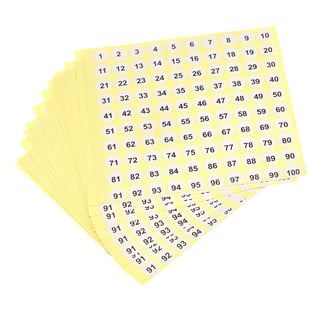 1 to 50 Number Stickers Number Label Self Adhesive Marked Sticker Black and  White, Pack of 10