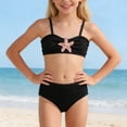thumbnail image 2 of Daznico Sequin Accent Smocked Spaghetti Strap Two-Piece Bikini Swimwear Bathing Suit (Girls'),7-8 Years, 2 of 8