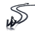 thumbnail image 3 of Men's Custom Letter Pendant Name Necklace Personalised Jewelry Gift,Black, 3 of 3