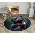 thumbnail image 1 of DEYOU Peeing Deadpool Design Round Area Rugs Diameter 3.3 x 3.3ft Floor Carpet Mat for Living Dinning Room Bedroom Kitchen Hallway Office Decor, 1 of 5