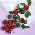thumbnail image 2 of Efavormart 24 Roses | 2" Artificial Foam Rose With Stem And Leaves for  Wedding Party Home Event Décor Wedding Anniversary Party - Red, 2 of 10