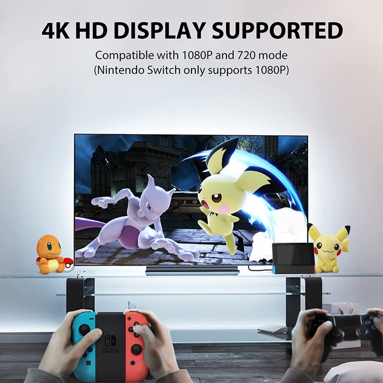 TV Dock Station for Nintendo Switch/Switch OLED, Portable TV Docking  Station with 1000Mbs LAN Port/4K HDMI Adapter/Type C Port/USB Port  Replacement