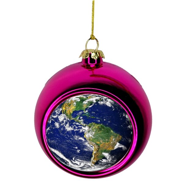 Earth Globe Bauble Christmas Ornaments Pink Bauble Tree Xmas