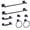 Matte Black-8pcs-16Inch, variant on Bathroom Hardware Set 4 Pieces Oil Rubbed Bronze Towel Bar Stainless Steel Wall Mounted Includes 16in Hand Ring Robe Hooks Toilet Paper Holder Rack