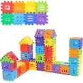 thumbnail image 5 of Bloques de construcción Juego de bloques de construcción para niños de 100 piezas con bolsa de almacenamiento Bloques de construcción entrelazados para niños pequeños y niños Diversión y juguete, 5 of 5