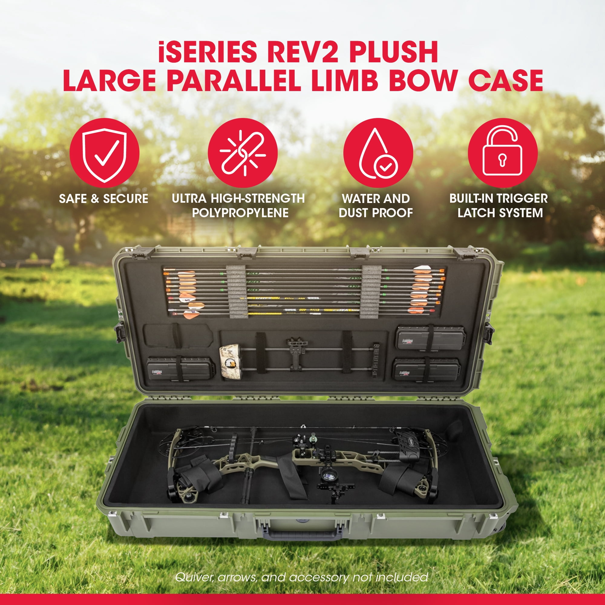 SKB Hard Large Plush Storage Case Archery Bow Arrow Parallel Limb