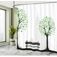 thumbnail image 5 of Ambesonne Tree Shower Curtain, Urban and Rural Harmony, 69"Wx84"L, Green Black, 5 of 5