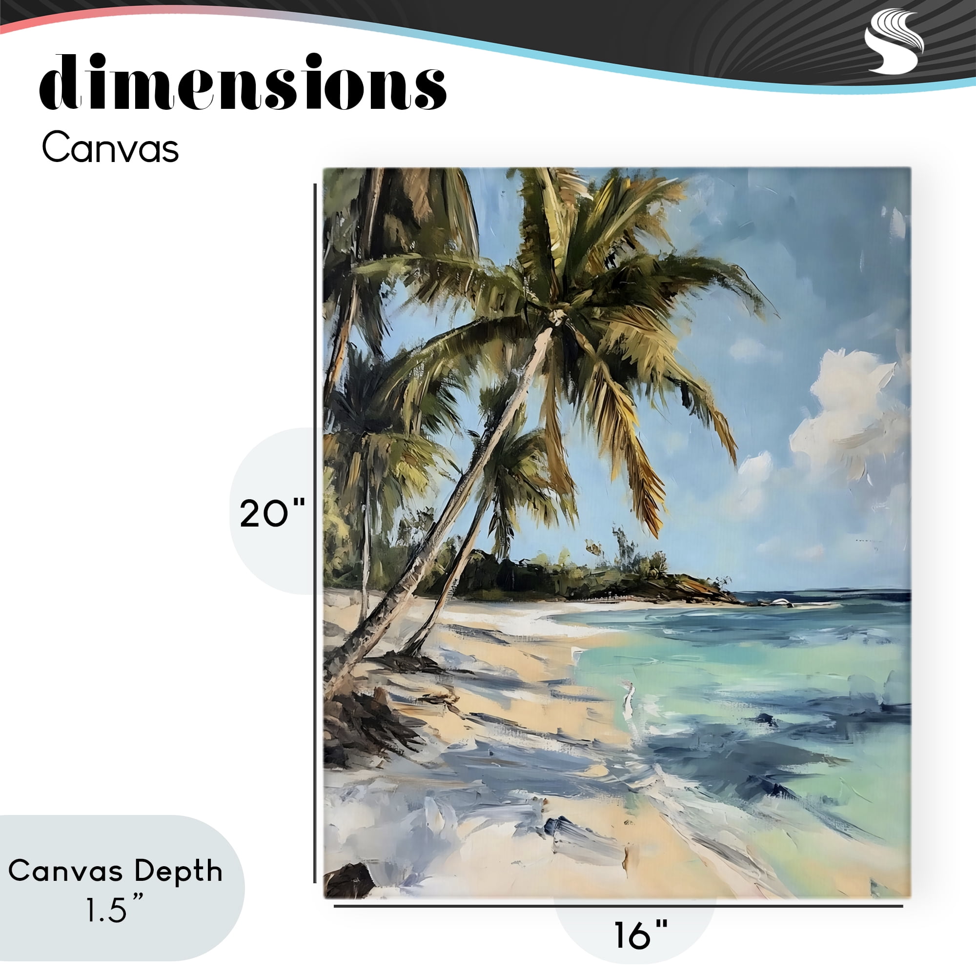 Stupell Industries Tropical Coastline Palm Frond Shadows Canvas Wall Art, design by Franklyn Gregory