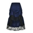 thumbnail image 2 of Blue Black Floral Lace Ruffles Mermaid Vintage Long Skirt Sexy Victorian Steampunk Clothing Plus Size Gothic Skirts Womens -Wine Red-L, 2 of 3