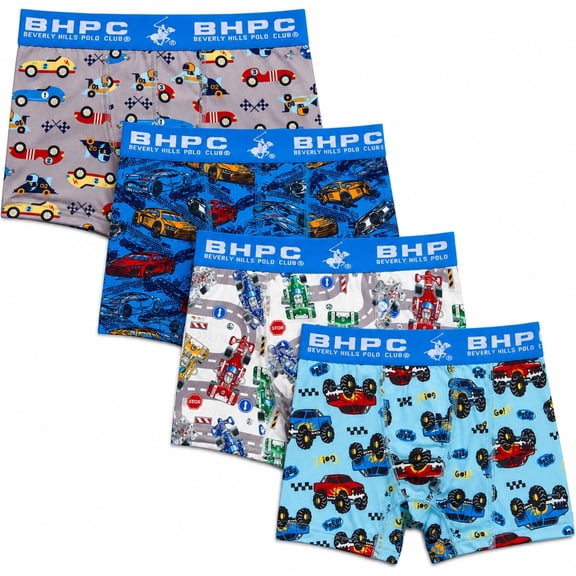 Beverly Hills Polo Club Toddler Boys Boxer Briefs Active Performance Underwear 4 Pack