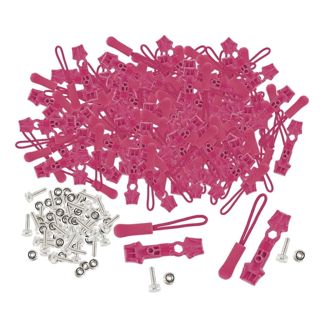 HILABEE 200 Pieces Zipper Repair Kit Removable Multifunctional for Tent Purse Size 8 Rose Red