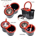 thumbnail image 2 of TekDeals 360° Rotating Head Easy Spin Spinning Dry Floor Stainless Steel Mop Bucket + 3x Microfiber Mop Head, 2 of 8