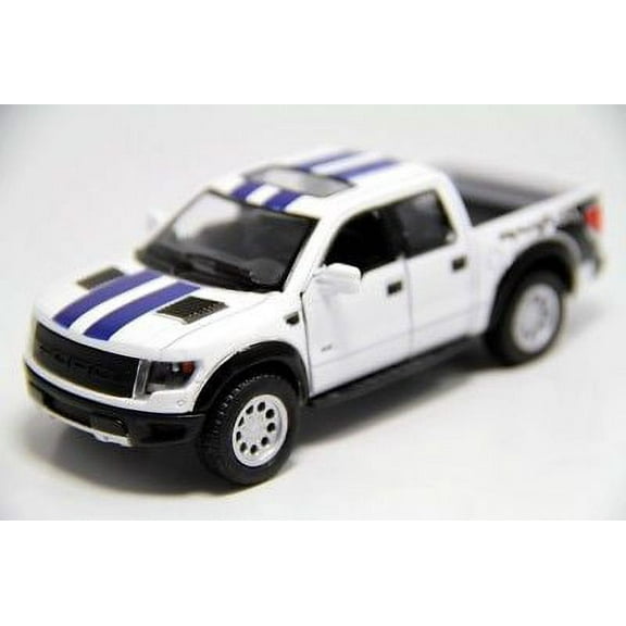 5" Kinsmart 2013 Ford F-150 SVT Raptor Stripes 1:46 Diecast Model Truck- White