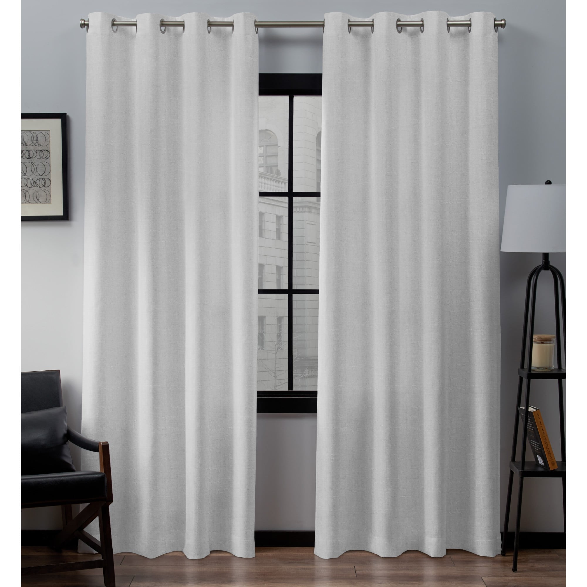 NEW Charcoal by-95-Inch Grommet Sheer Panel Curtains Linen Zone 2-Piece 54 