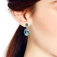 thumbnail image 3 of Classy Double Oval Abalone Inlay Sterling Silver Drop Post Earrings, 3 of 5