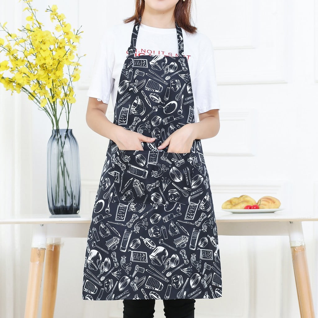 Cotton Linen Apron Bib Pocket Cooking Home Kitchen Restaurant Chef New Dress G 