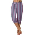 thumbnail image 3 of Yxbdin Striped Capri Pants for Women Plus Size Tummy Control Yoga Pant High Waisted Workout Leggings for Athletic Exercise Pink XL, 3 of 7