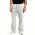 thumbnail image 3 of Mohiass Mens Joggers Sweatpants Athletic Lounge Open Bottom Baggy Pants Casual Fleece Big and Tall Wide Leg Trousers with Pockets White S, 3 of 4