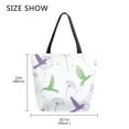 thumbnail image 5 of FORMRS Womens Canvas Tote Bag with Zipper Inner Pocket Shoulder Handbag, Purple Birds, 5 of 7