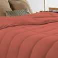 thumbnail image 3 of 1 Piece Luxury Long Box Pattern Comforter By D.N.G. BEDDINGS Premium Super Soft, All Season, 800 Thread Count, 100% Egyptian Cotton, Oversized Super King Size Brick Red Color, 3 of 5