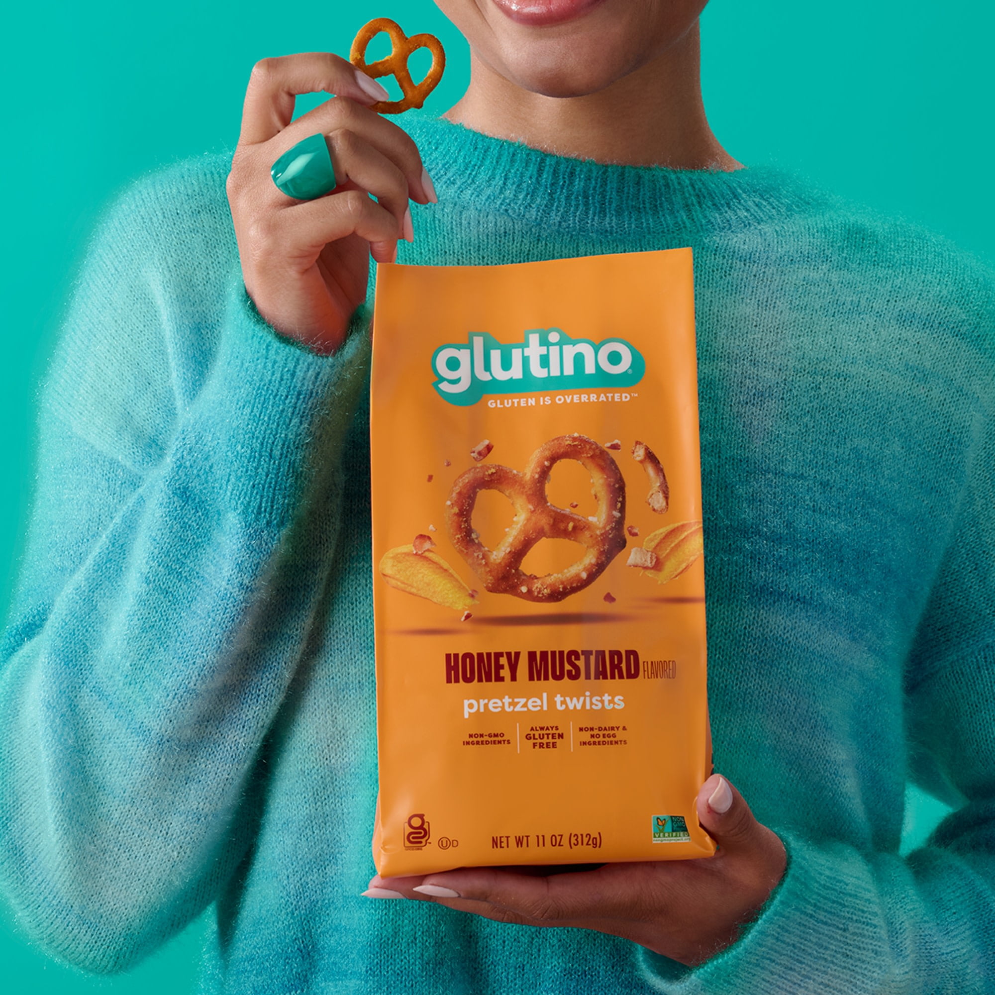 (6 pack) Glutino Gluten Free Honey Mustard Pretzel Twists, Gluten Free Snacks, 11 oz