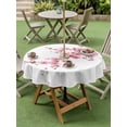 thumbnail image 5 of Outdoor Tablecloth with Umbrella Hole Zipper Pink Flower Round Tablecloth 60" Waterproof Outside Table Cloth Spring Summer Botanical Floral Branches Patio Table Cover Tablecloths for Picnic Party, 5 of 8