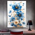 thumbnail image 3 of Mudket Framed,Floral Canvas Wall Art,Ready to Hang,Blue Wild Flowers Autumn Leaves Canvas Print,Farmhouse Botanical Wall Decor,for Bedroom Kitchen Office Decor - 12"L x 8"W, 3 of 10