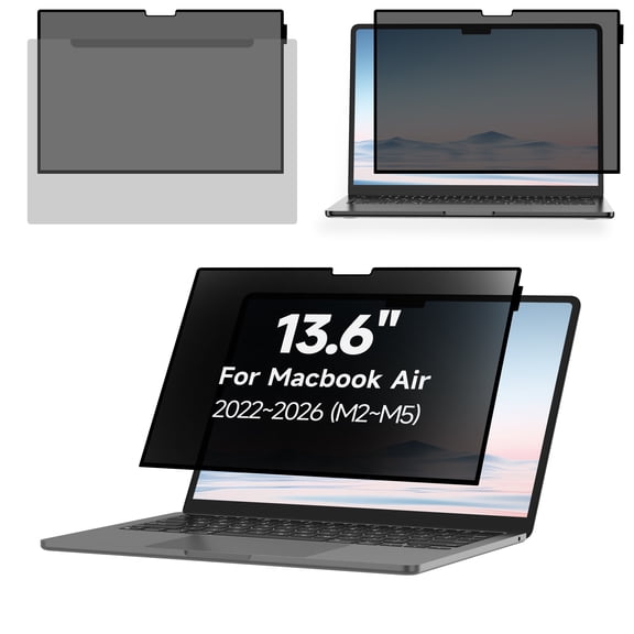 BROPGOD Privacy Screen for MacBook 13.6 Inch (2022–2026 M2/M3/M4/M5), Nano Tape Reusable Laptop Privacy Shield, Anti-Peeping & Anti-Glare Screen Protector