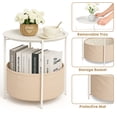 thumbnail image 7 of PinkSheep Round Side Table with Storage Bakset, Small Bedside Table End Table for Living Room Bedroom, White, 7 of 7
