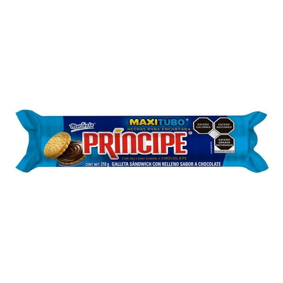 Galletas Príncipe Maxitubo con relleno sabor chocolate 210 g