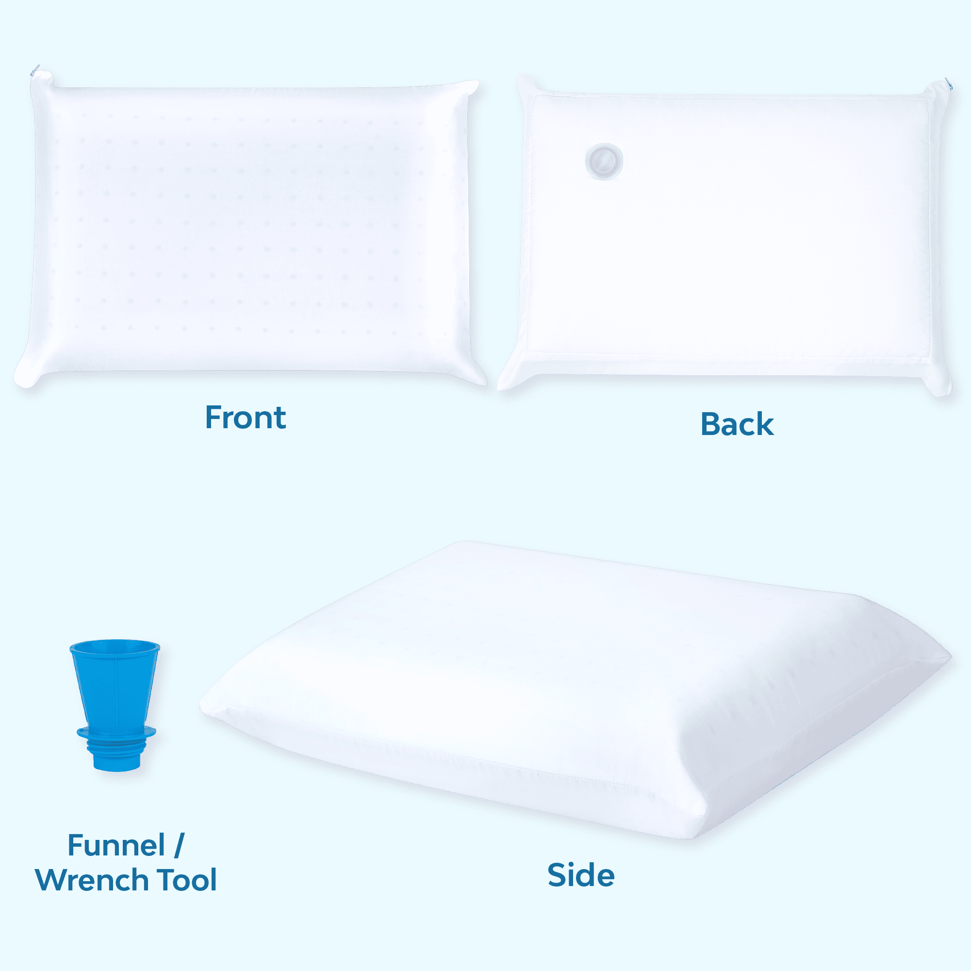 Mediflow Cooling Gel Memory Foam Water Pillow - Adjustable Pillow for Neck Pain Relief, Pillow for Side, Back, and Stomach Sleepers, Cooling Bed Pillows for Sleeping (1 Pillow)