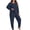 Navy, variant on Sevevn Women Plus Size Crew Neck Long Sleeve Top and Jogger Pants 2 Piece Loungewear Pajama Set