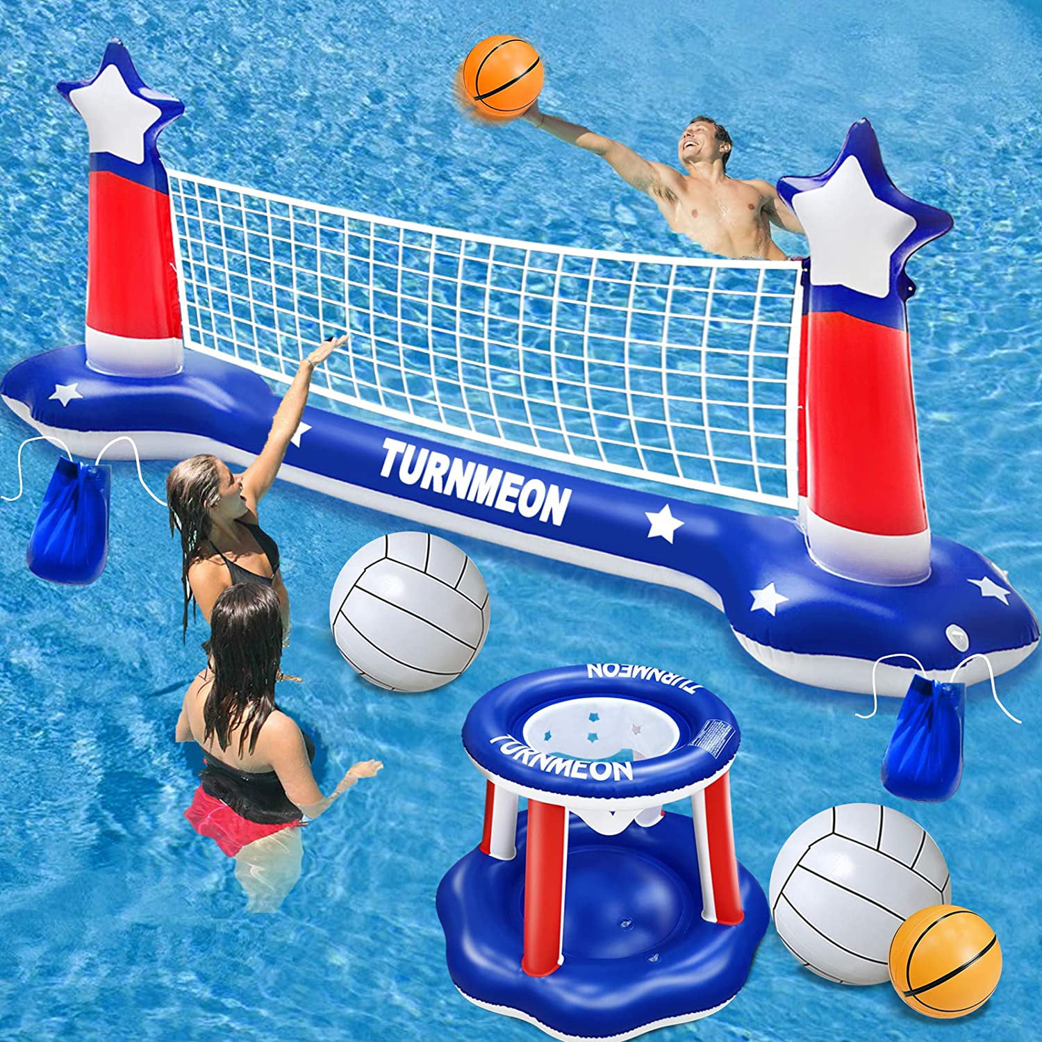 Inflatable Water Volleyball Swimming Pool Sports Game Fun Toys Ball 