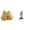 thumbnail image 1 of Sujetalibros De Cerámica Con Forma De Pera Abrazada, Fina Artesanía, Estatua De Mujer Tribal Africana, Decoración De Mesa, Pieza De Arte Coleccionable Hecha A Mano, Adorno De Resina Para, 1 of 8