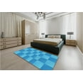 thumbnail image 4 of Ahgly Company Indoor Round Patterned Neon Blue Area Rugs, 3' Round, 4 of 6
