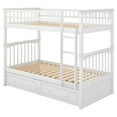 thumbnail image 1 of White Twin over Twin Bunk Bed with Storage Drawers - Convertible Design, Space-Saving Kids Bedroom Furniture, 1 of 9